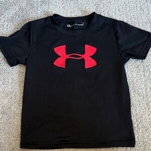 Under Armour Black Tee with Bold Red Logo